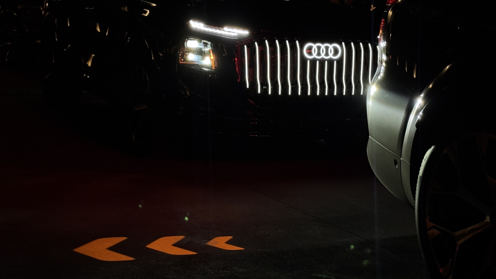 Audi's New Digital Matrix Lights Project Turn Signals Onto The Road And Won't Blind Other Cars