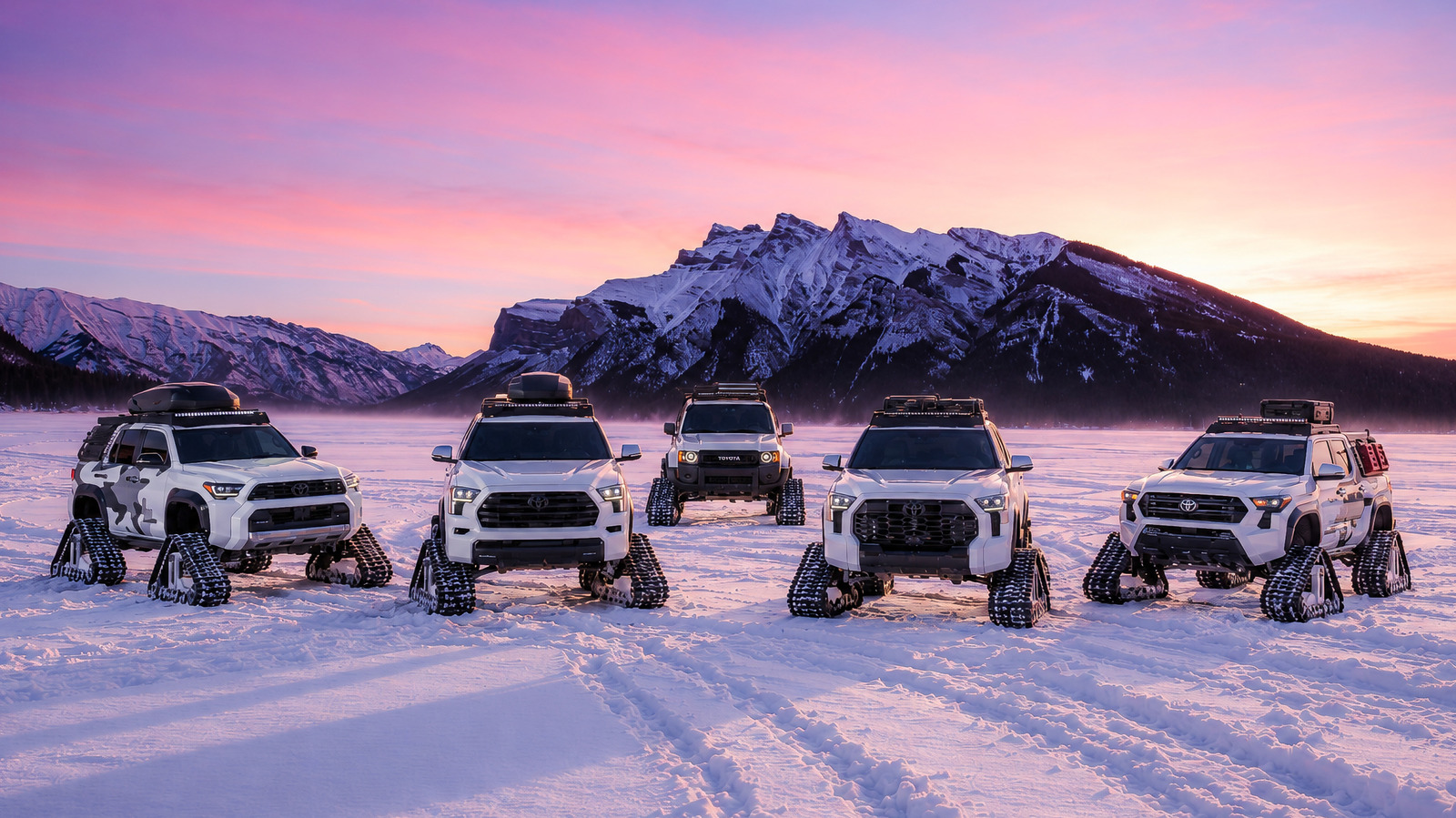 Toyota Just Put All Its Trucks On Snow Tracks